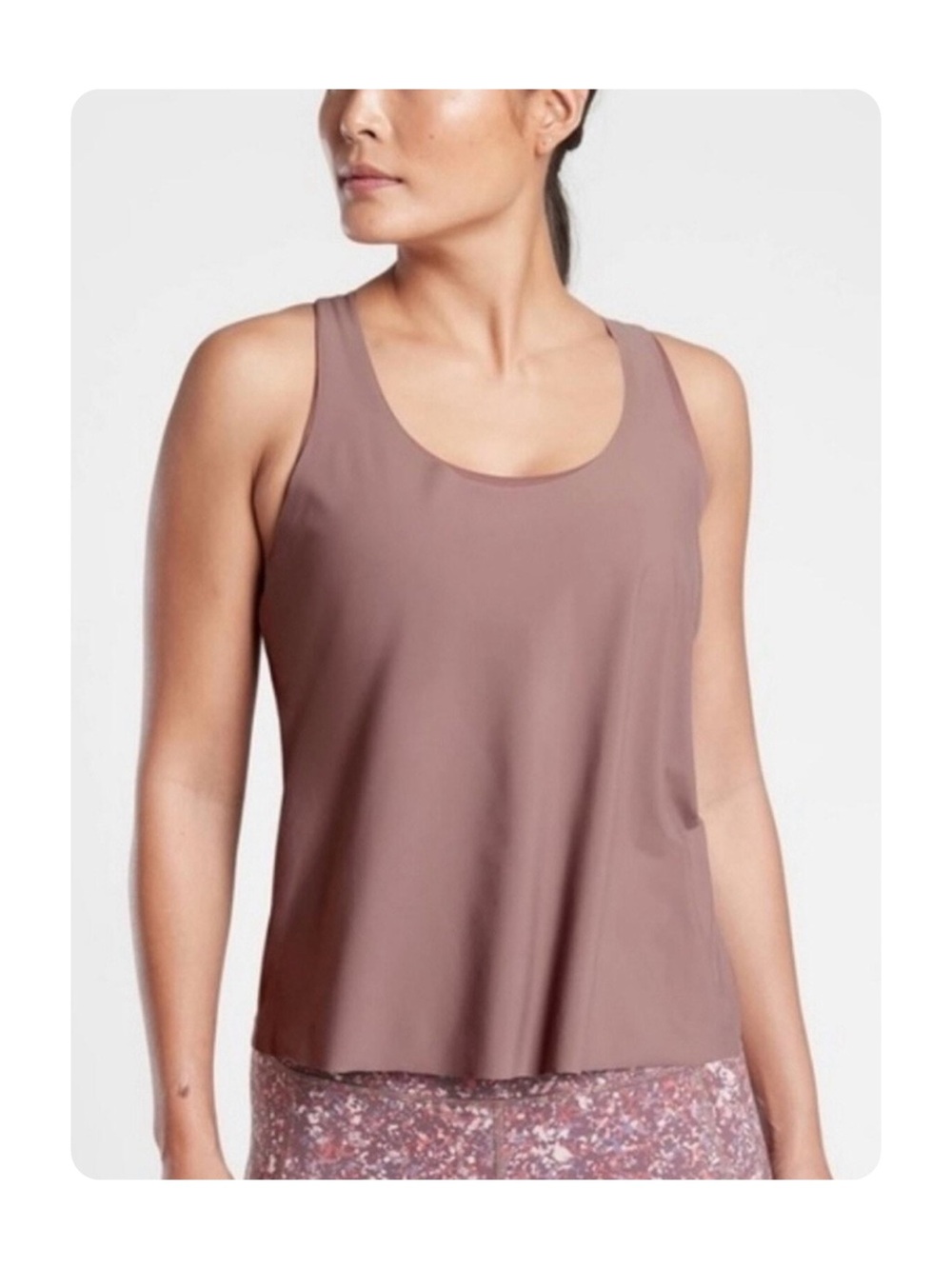 ★ Athleta NWT 2 in 1 Ultímate Support Seasonal Staple Top Dusty Brown S ★